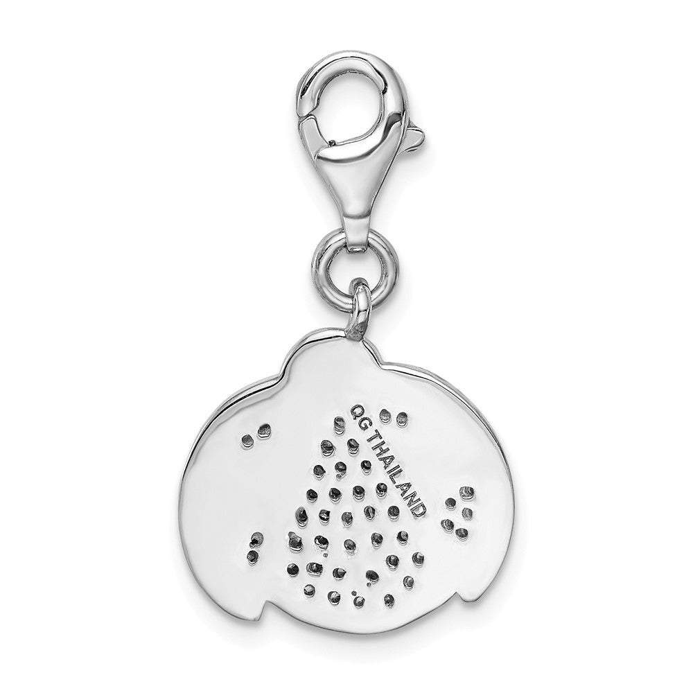 Million Charms 925 Sterling Silber Rhodium-Plated (Cubic Zirconia) CZ Ladybug With Lobster Clasp Charm