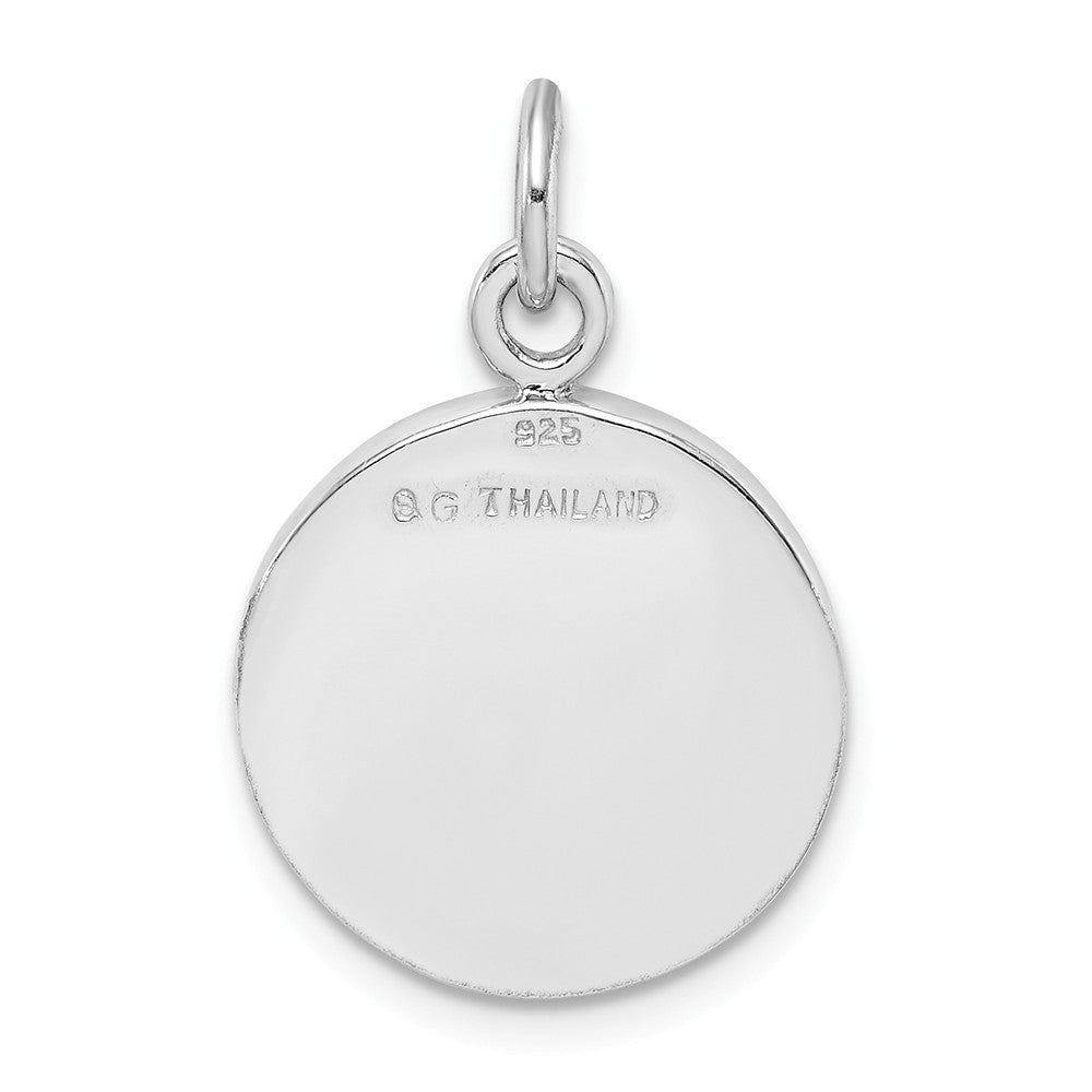 Million Charms 925 Sterling Silver Rhodium-Plated Polished Leaf Pendant