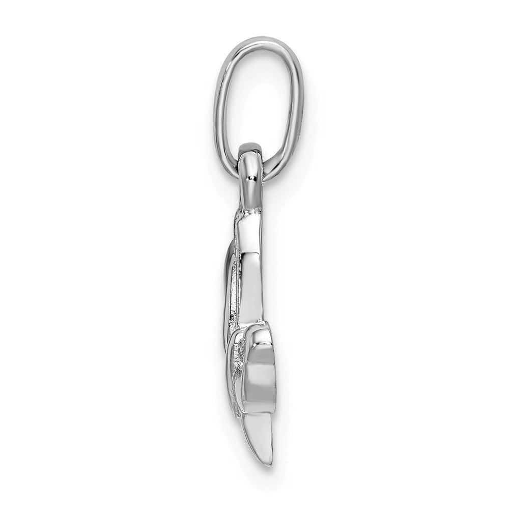 Million Charms 925 Sterling Silver Rhodium-Plated (Cubic Zirconia) CZ Butterfly Pendant