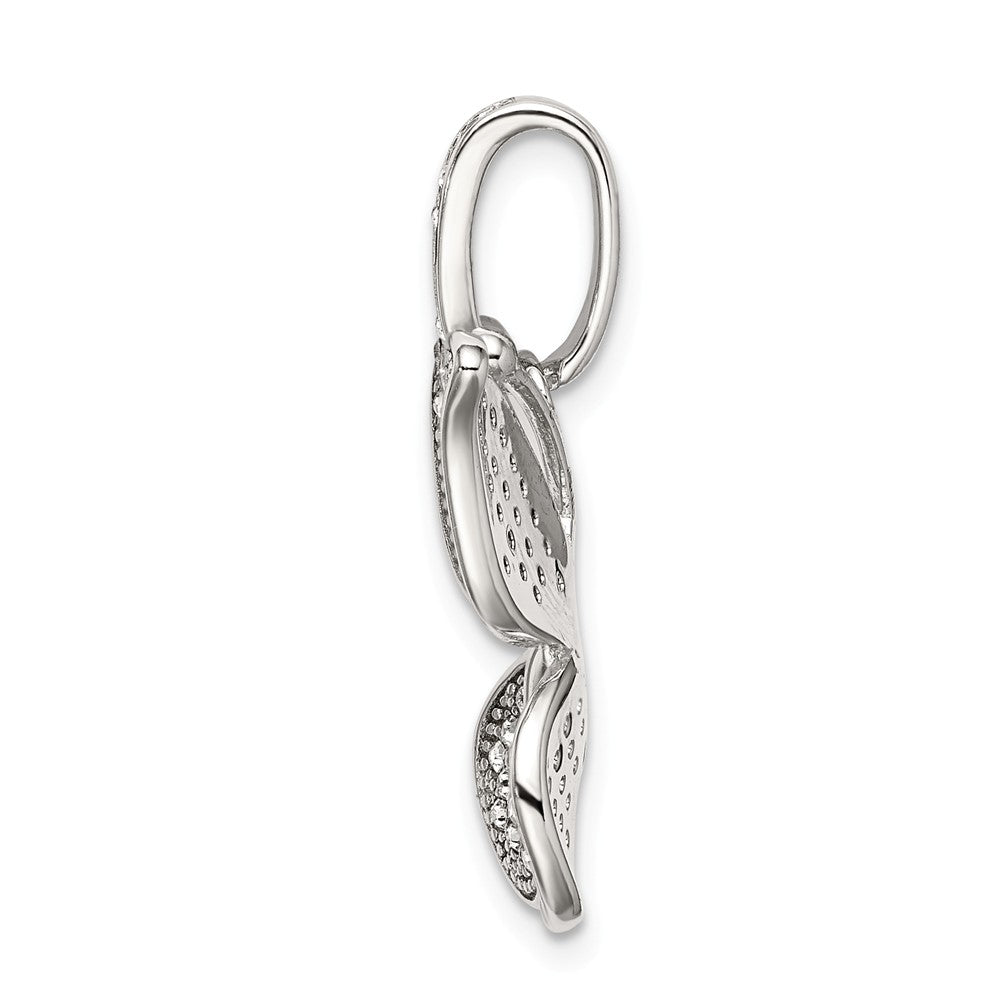 Million Charms 925 Sterling Silver Polished Swarovski Crystal Butterfly Pendant