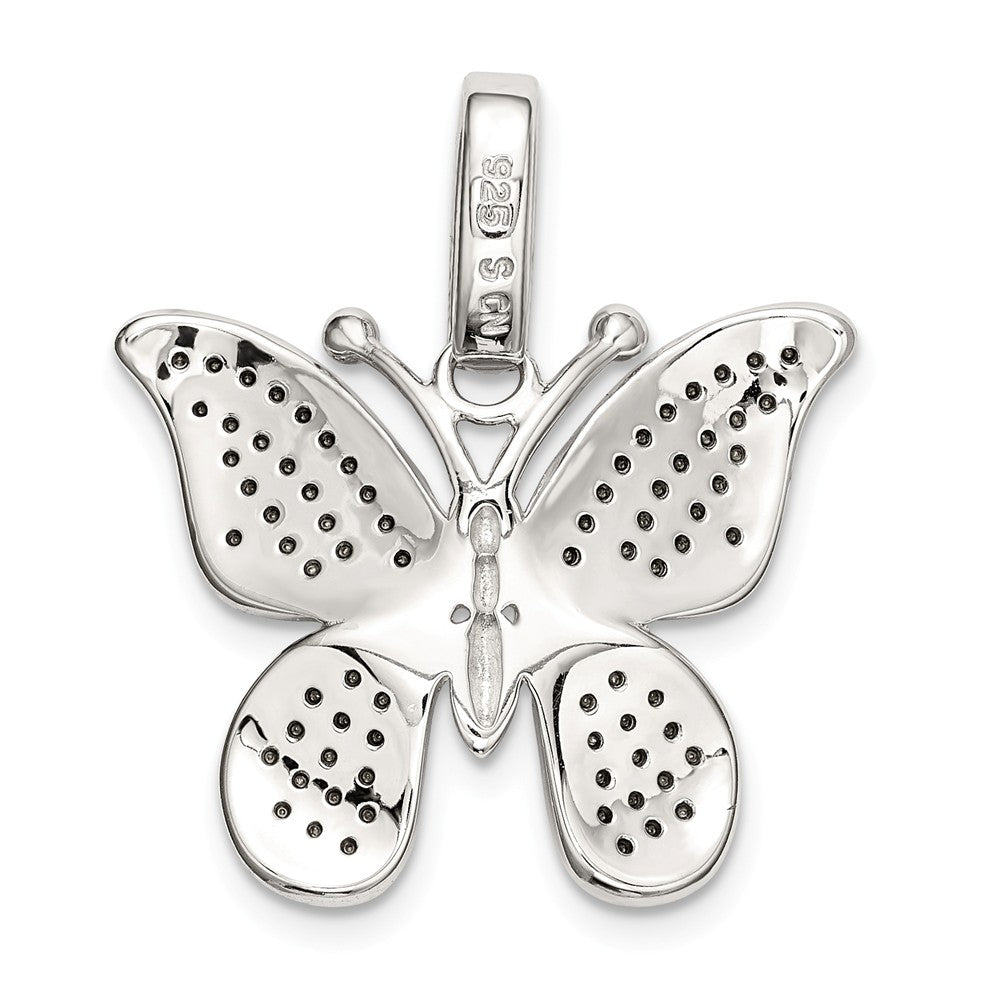 Million Charms 925 Sterling Silver Polished Swarovski Crystal Butterfly Pendant