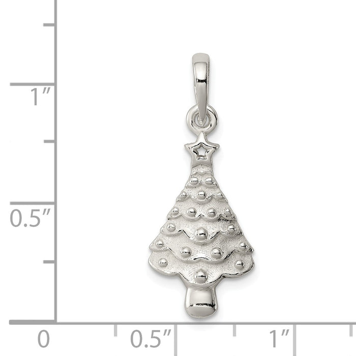 Million Charms 925 Sterling Silver Polished Christmas Tree Pendant