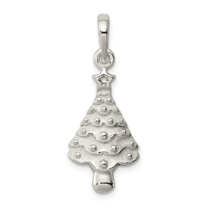 Million Charms 925 Sterling Silver Polished Christmas Tree Pendant