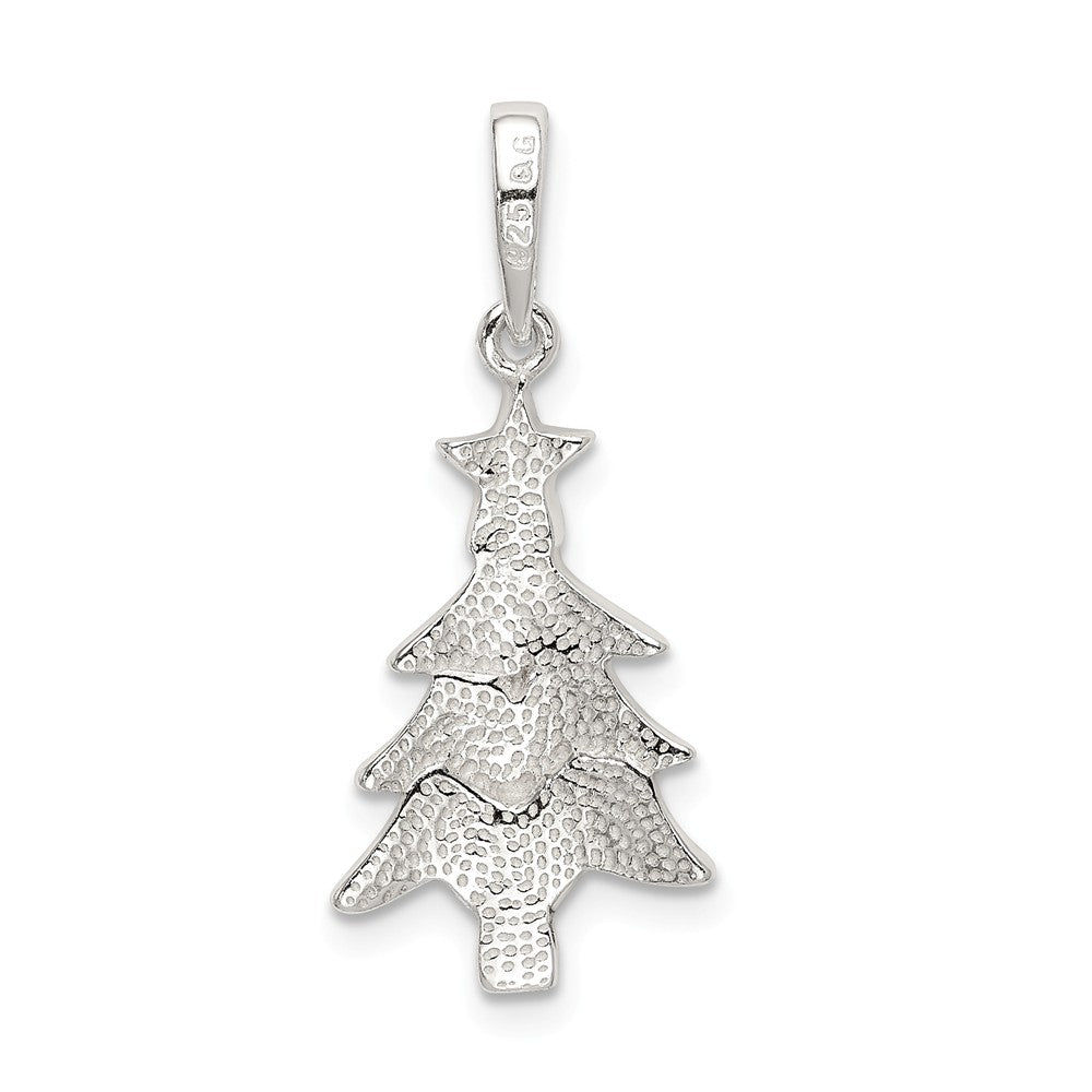 Million Charms 925 Sterling Silver Polished Enameled Christmas Tree Pendant