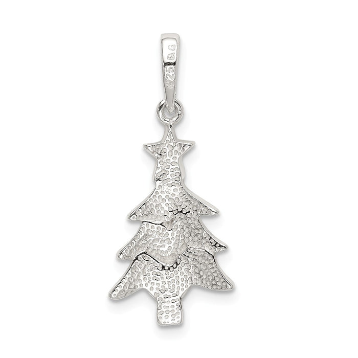 Million Charms 925 Sterling Silver Polished Enameled Christmas Tree Pendant