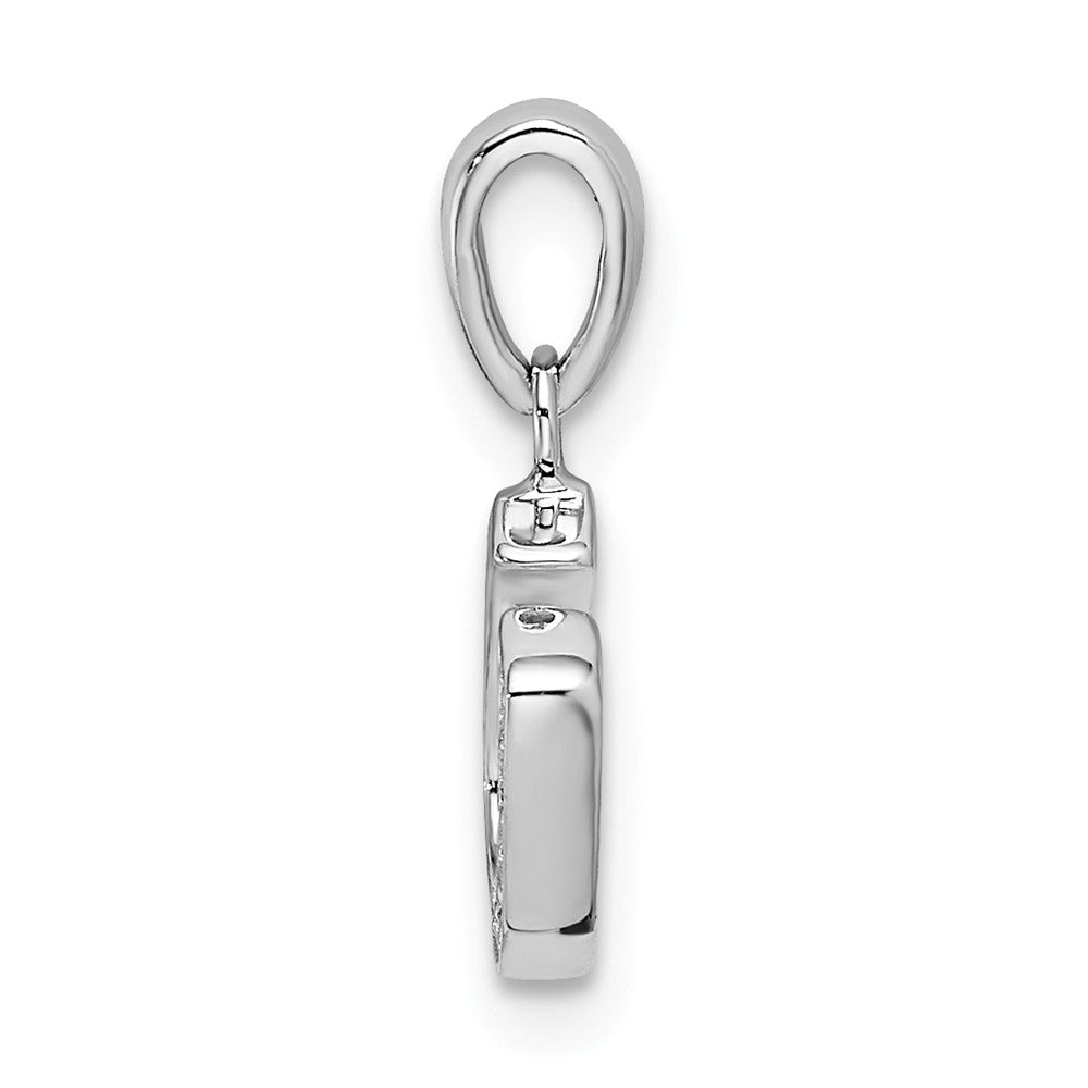 Million Charms 925 Sterling Silver Rhodium-Plated (Cubic Zirconia) CZ Horseshoe Pendant