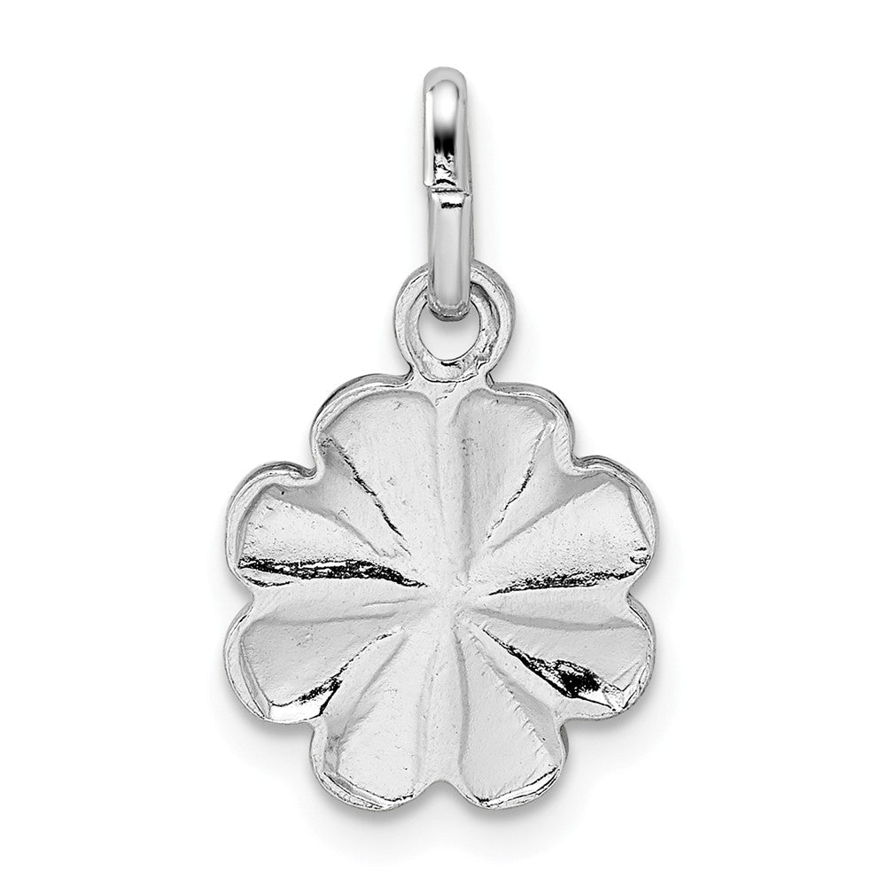 Million Charms 925 Sterling Silver Rhodium-plated Plated Polished Lucky Clover  Charm