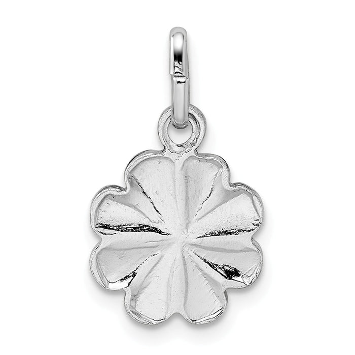 Million Charms 925 Sterling Silver Rhodium-plated Plated Polished Lucky Clover  Charm