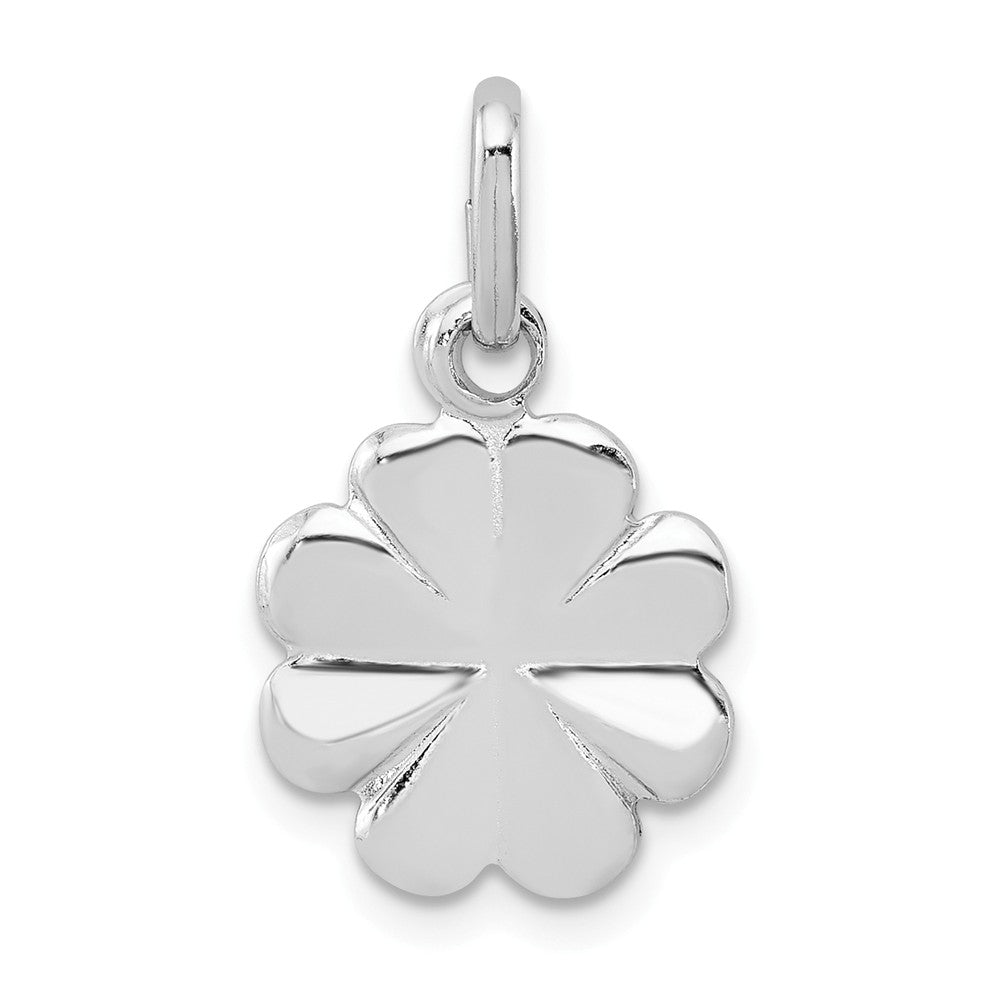 Million Charms 925 Sterling Silver Rhodium-plated Plated Polished Lucky Clover  Charm