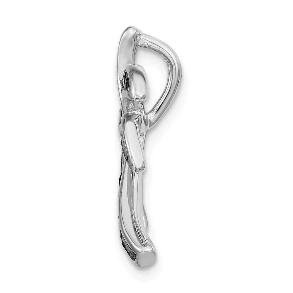 Million Charms 925 Sterling Silver Rhodium-Plated Created Abalone Palm Tree Pendant