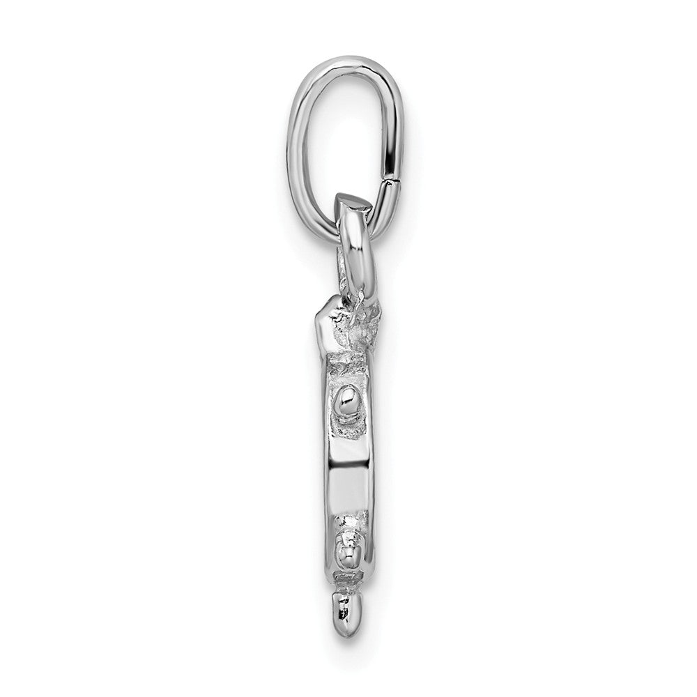 Million Charms 925 Sterling Silver Rhodium-plated Plated Polished Captain'S Wheel Charm