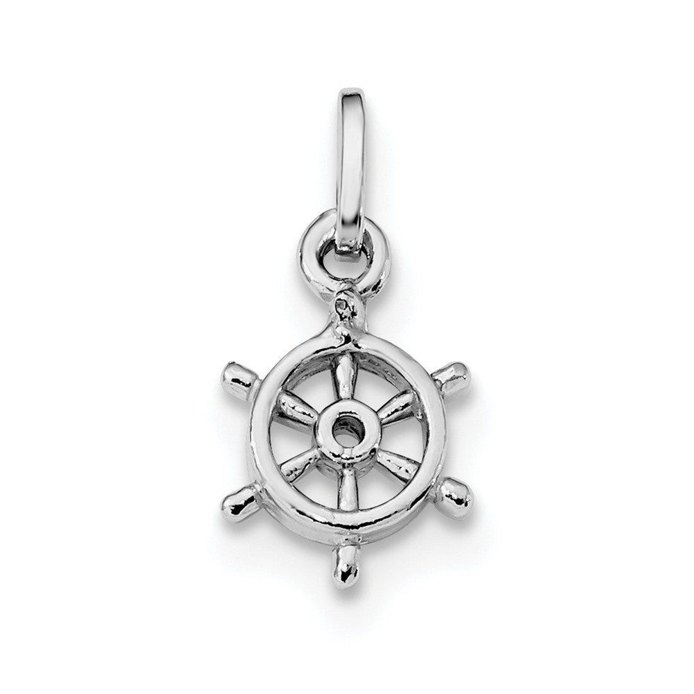 Million Charms 925 Sterling Silver Rhodium-plated Plated Polished Captain'S Wheel Charm