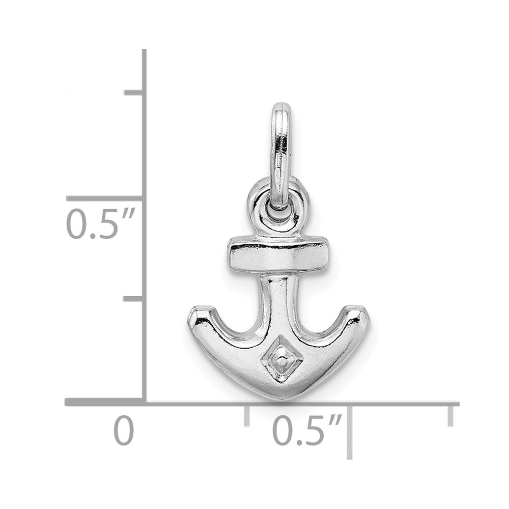Million Charms 925 Sterling Silver Rhodium-plated Plated Polished Nautical Anchor Charm