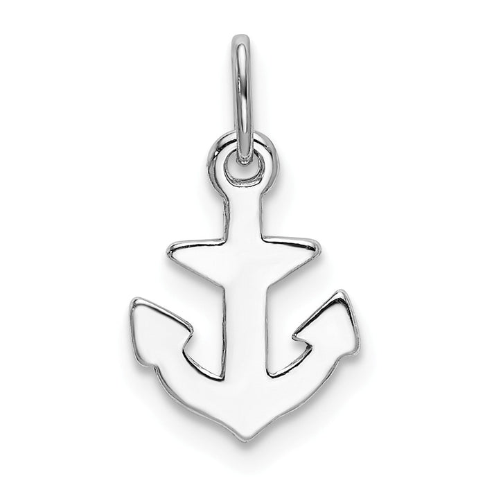 Million Charms 925 Sterling Silver Rhod-Plated Polished Nautical Anchor Charm