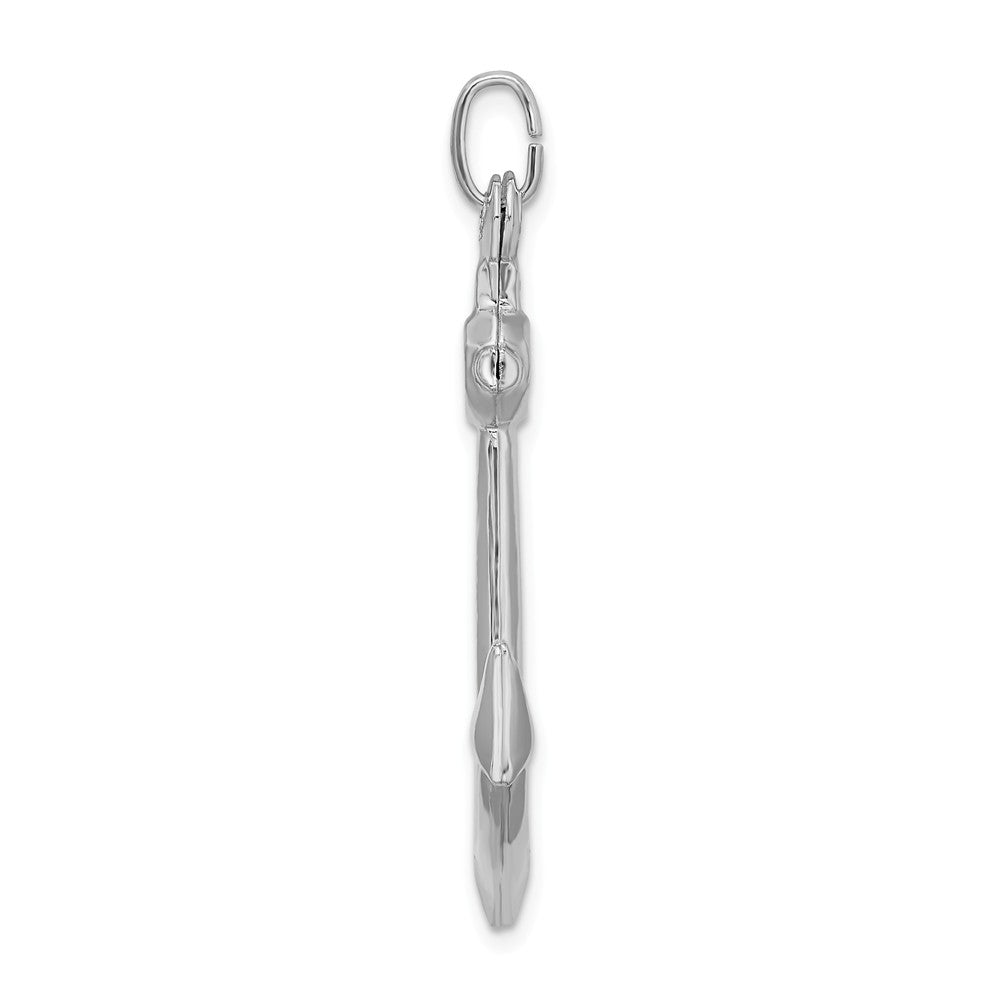 Million Charms 925 Sterling Silver Rhodium-plated Plated Polished Nautical Anchor Charm