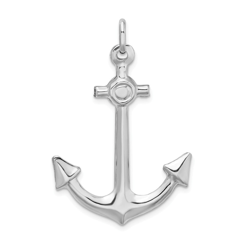 Million Charms 925 Sterling Silver Rhodium-plated Plated Polished Nautical Anchor Charm