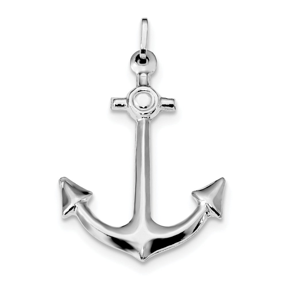Million Charms 925 Sterling Silver Rhodium-plated Plated Polished Nautical Anchor Charm