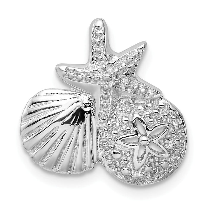 Million Charms 925 Sterling Silver Rhodium-Plated Sealife Slide