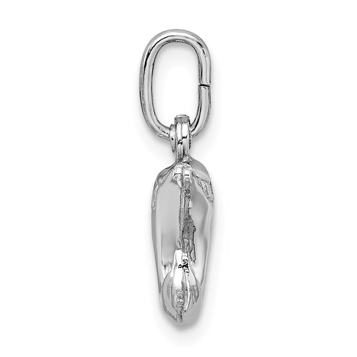 Million Charms 925 Sterling Silver Rhodium-plated Plated Polished Jumping Dolphin Charm