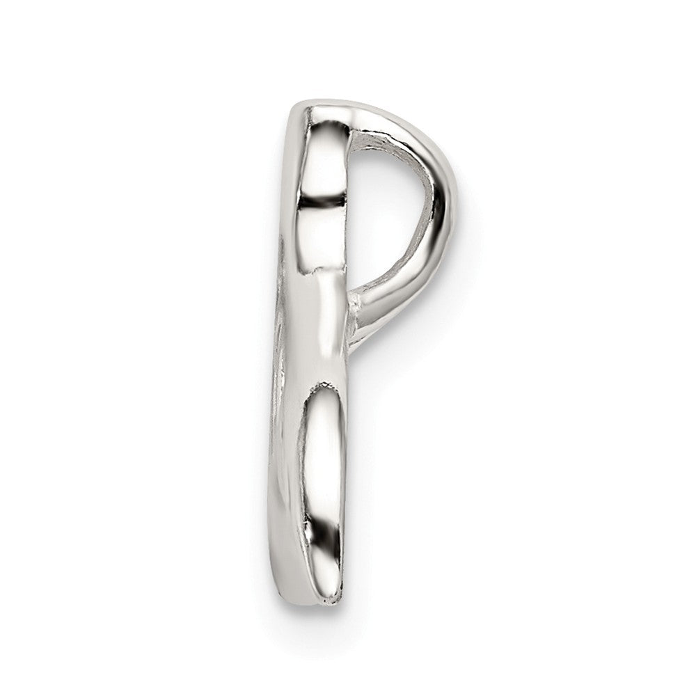 Million Charms 925 Sterling Silver Polished Filigree Whale Tail Chain Slide
