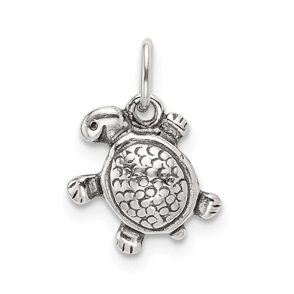 Million Charms 925 Sterling Silver Antiqued Turtle Charm