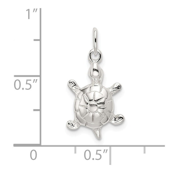 Million Charms 925 Sterling Silver Polished Turtle Charm