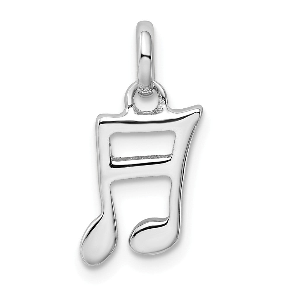 Million Charms 925 Sterling Silver Rhodium-Plated Music Note Pendant