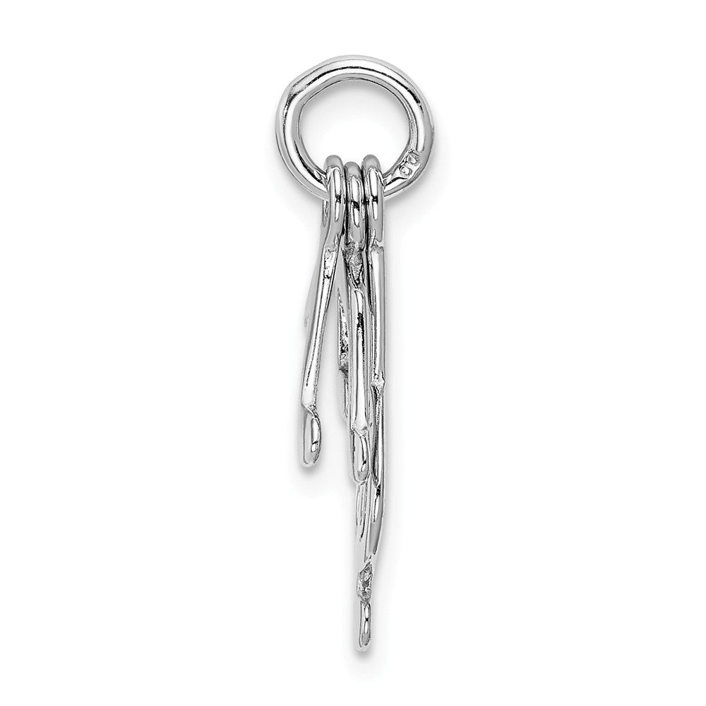 Million Charms 925 Sterling Silver Rhod-Plated Polished Music Notes Charm