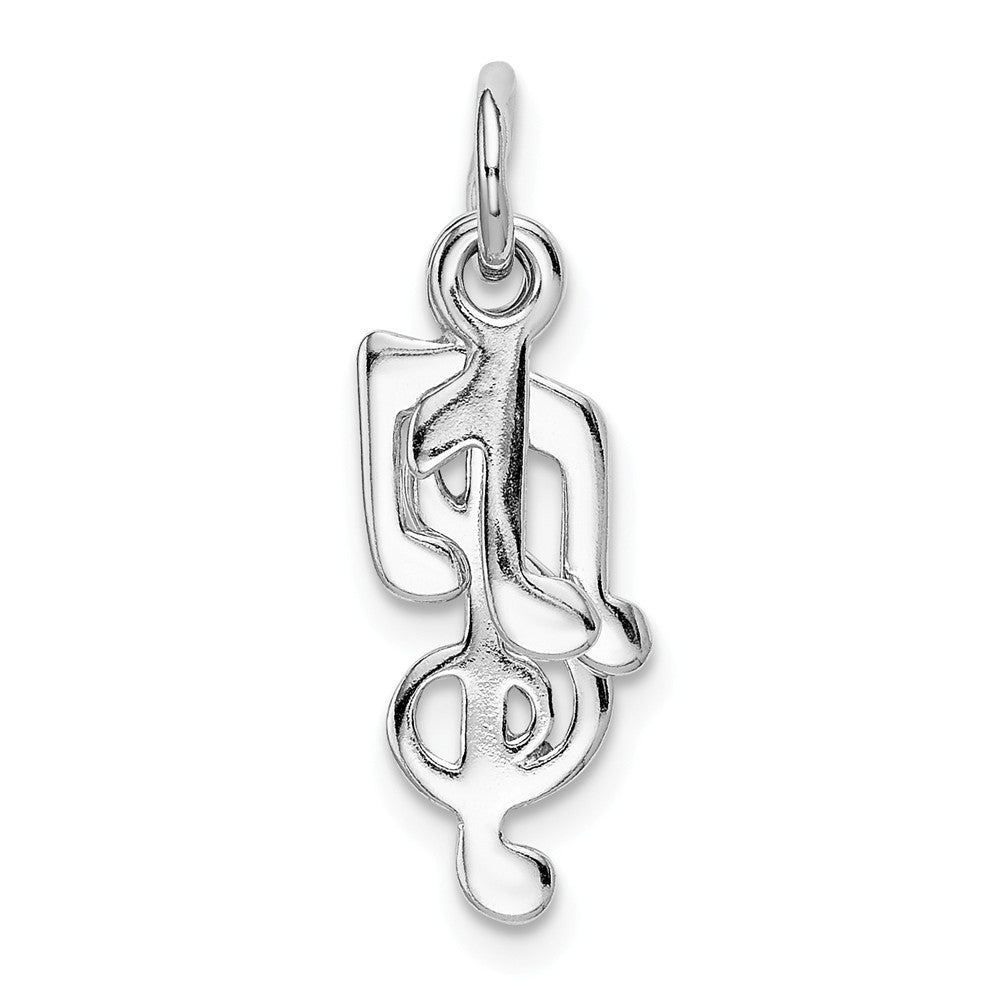 Million Charms 925 Sterling Silver Rhod-Plated Polished Music Notes Charm