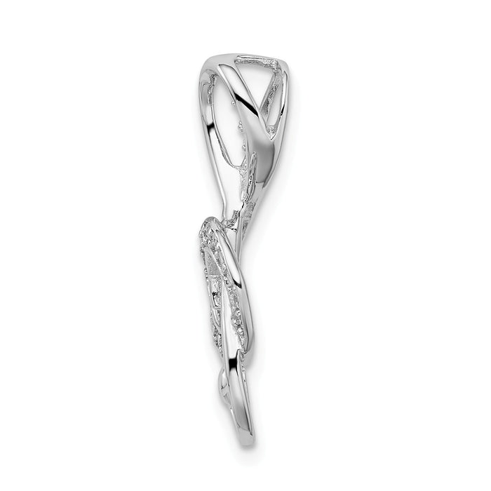 Million Charms 925 Sterling Silver Rhodium-Plated (Cubic Zirconia) CZ Treble Clef Slide