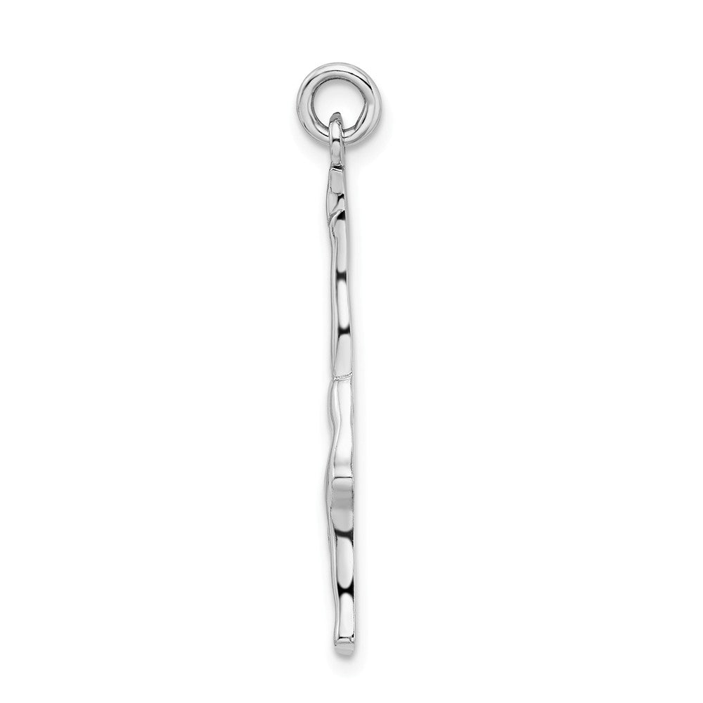 Million Charms 925 Sterling Silver Rhodium-Plated Polished Gymnast Pendant