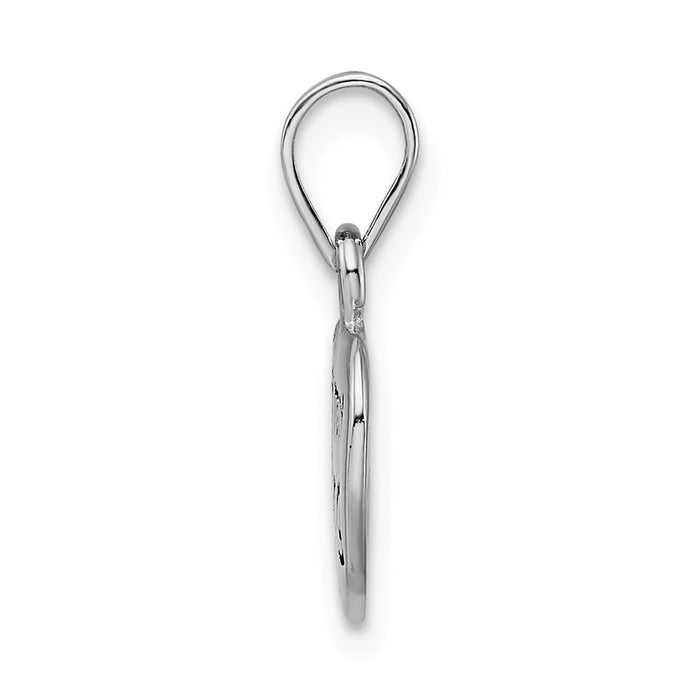 Million Charms 925 Sterling Silver Rhodium-Plated Antiqued Love My Dog Pendant