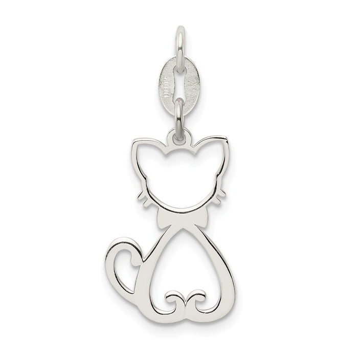 Million Charms 925 Sterling Silver Polished Cat Charm