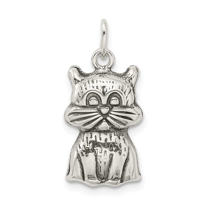 Million Charms 925 Sterling Silver Antiqued Cat Charm