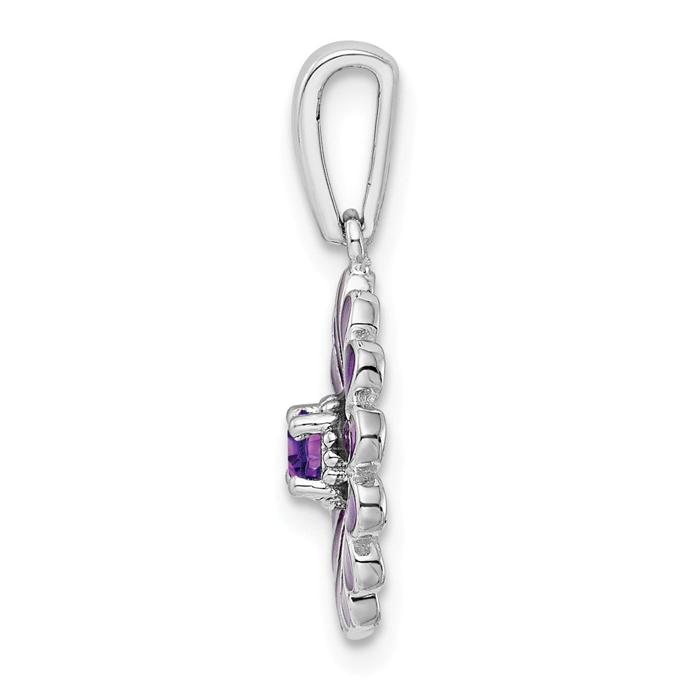 Million Charms 925 Sterling Silver Amethyst, Enamel Pendant