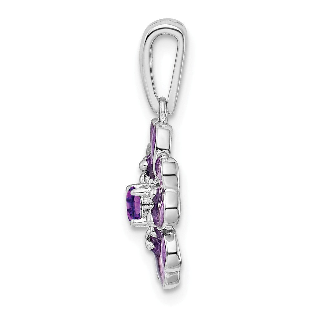 Million Charms 925 Sterling Silver Amethyst, Enamel Pendant