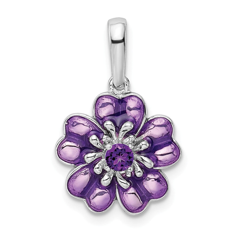 Million Charms 925 Sterling Silver Amethyst, Enamel Pendant