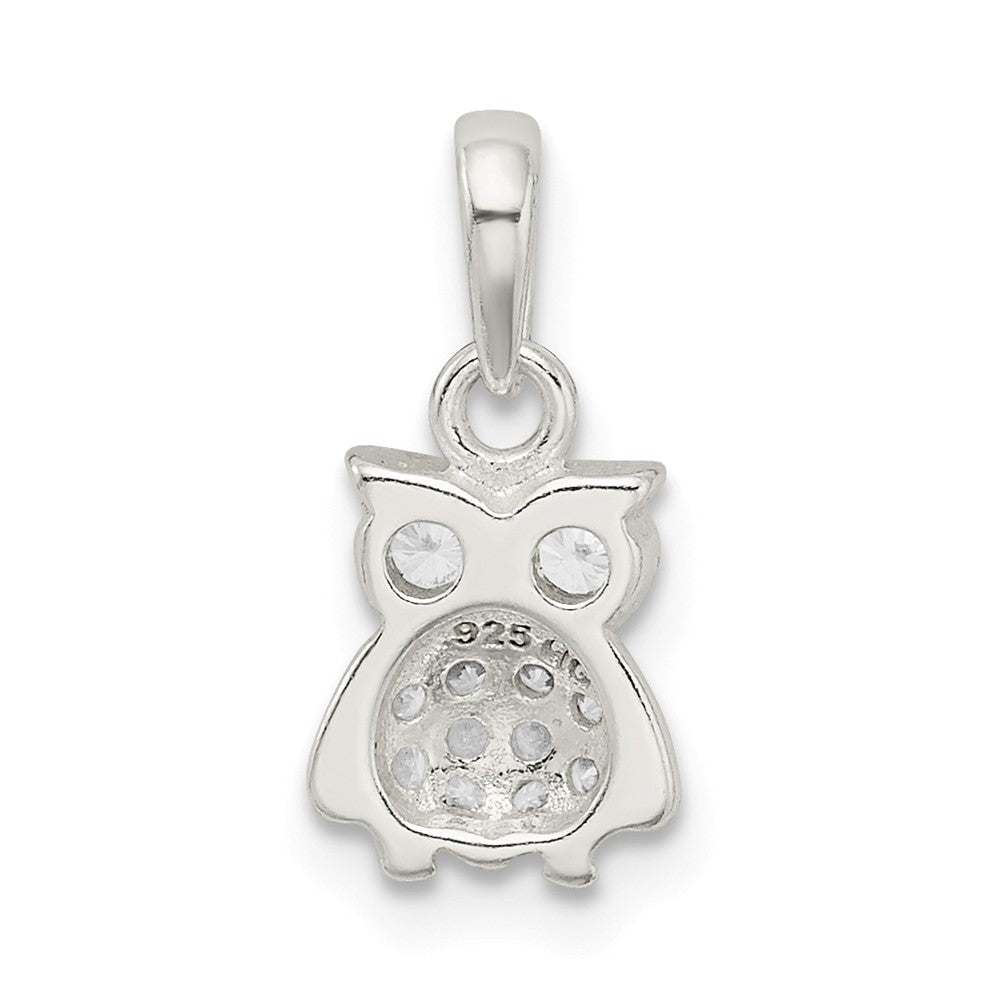 Million Charms 925 Sterling Silver (Cubic Zirconia) CZ Owl Pendant