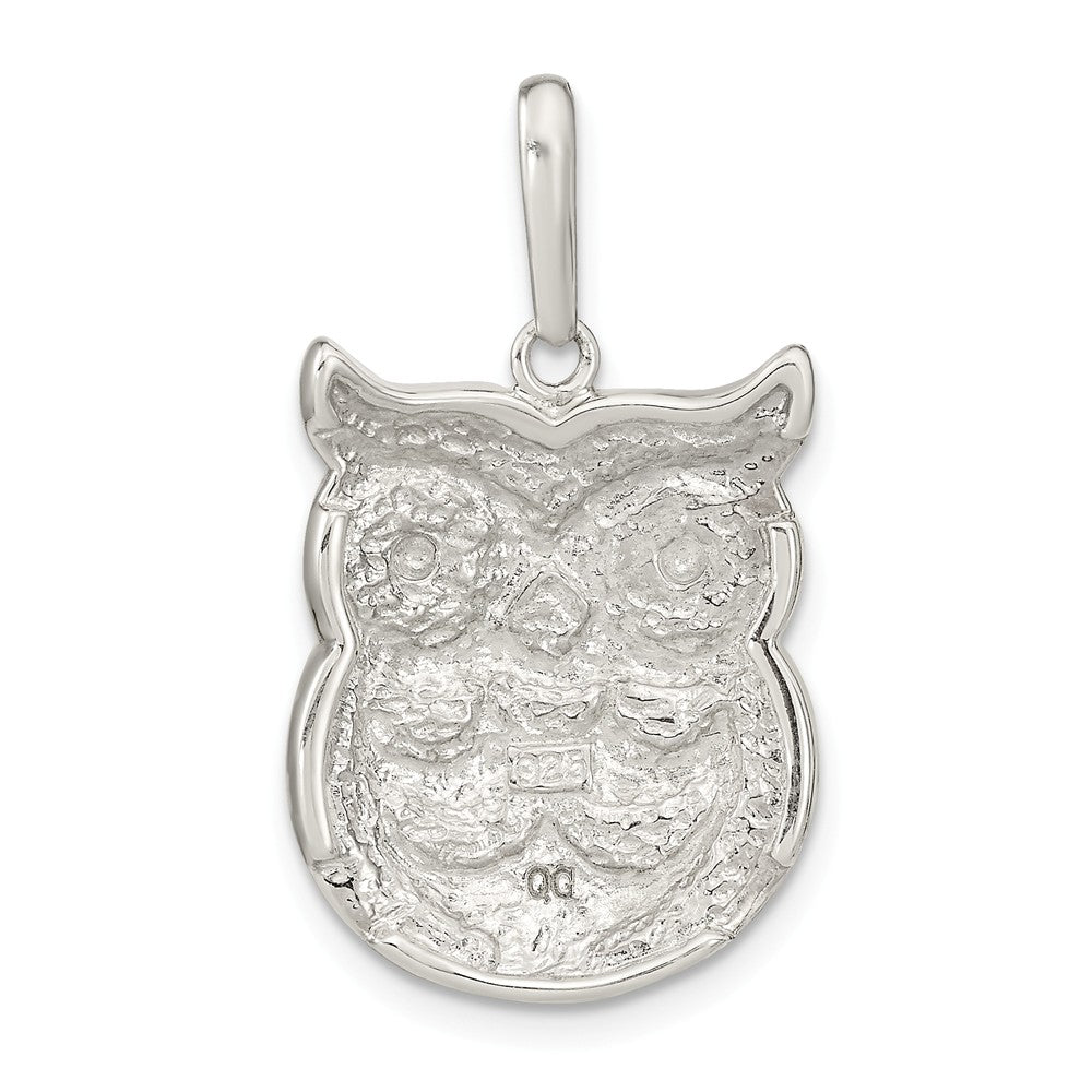 Million Charms 925 Sterling Silver Mop, Onyx Owl Pendant