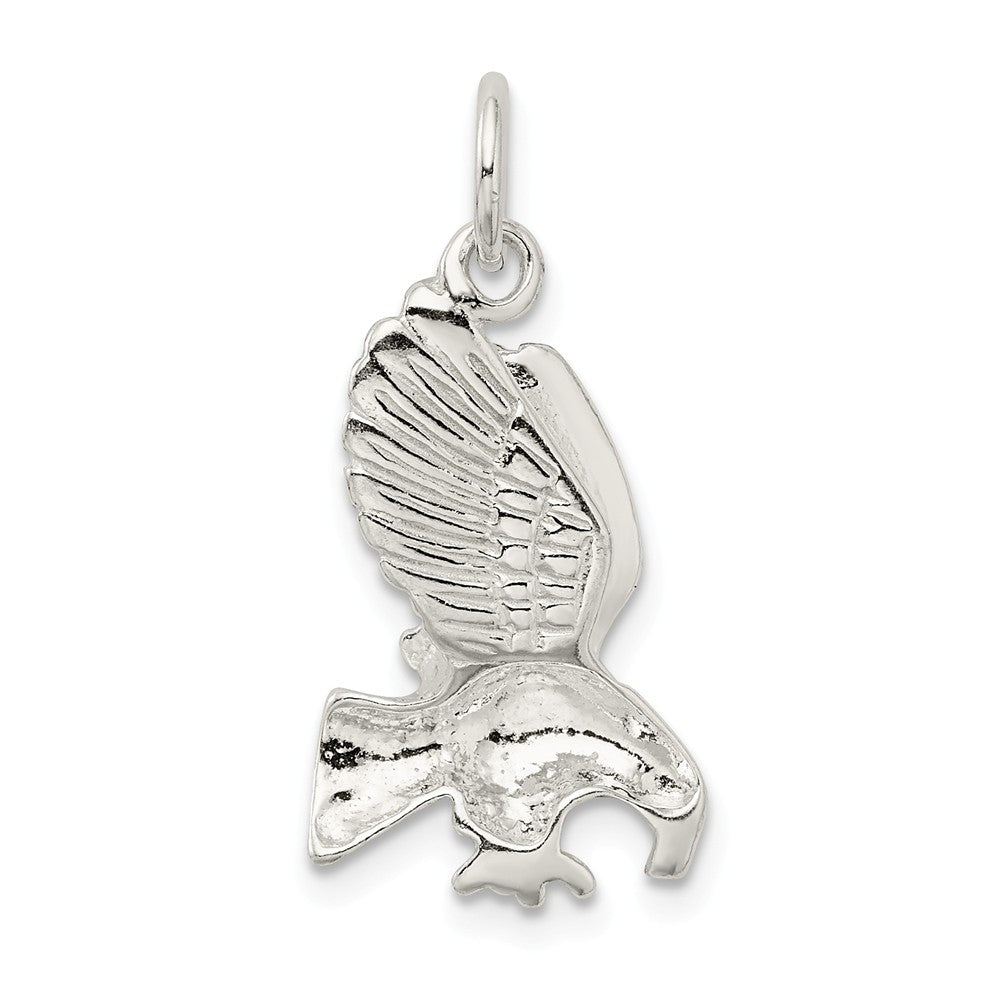 Million Charms 925 Sterling Silver Polished, Diamond-Cut Eagle Pendant
