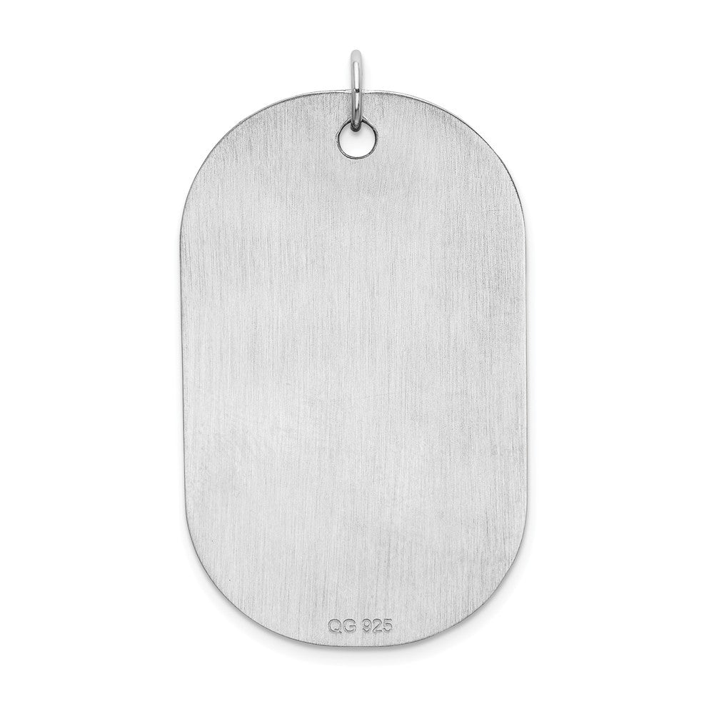 Million Charms 925 Sterling Silver Rhod-Plated Enameled Autism Dog Tag Pendant
