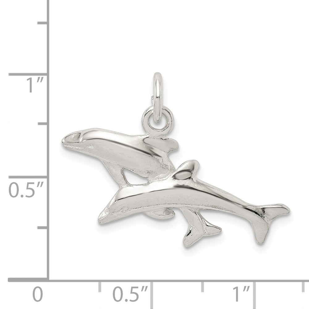 Million Charms 925 Sterling Silver Dolphins Charm