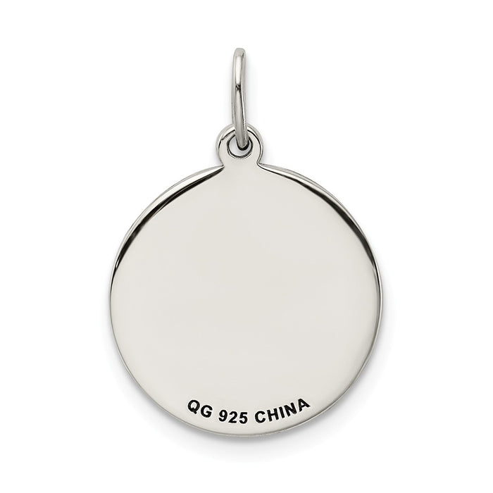 Million Charms 925 Sterling Silver Polished Enameled Statue Of Liberty With Flag Charm