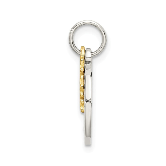 Million Charms 925 Sterling Silver Gold Themed Tone Enamel Swarovski Zirconia Christmas Pendant