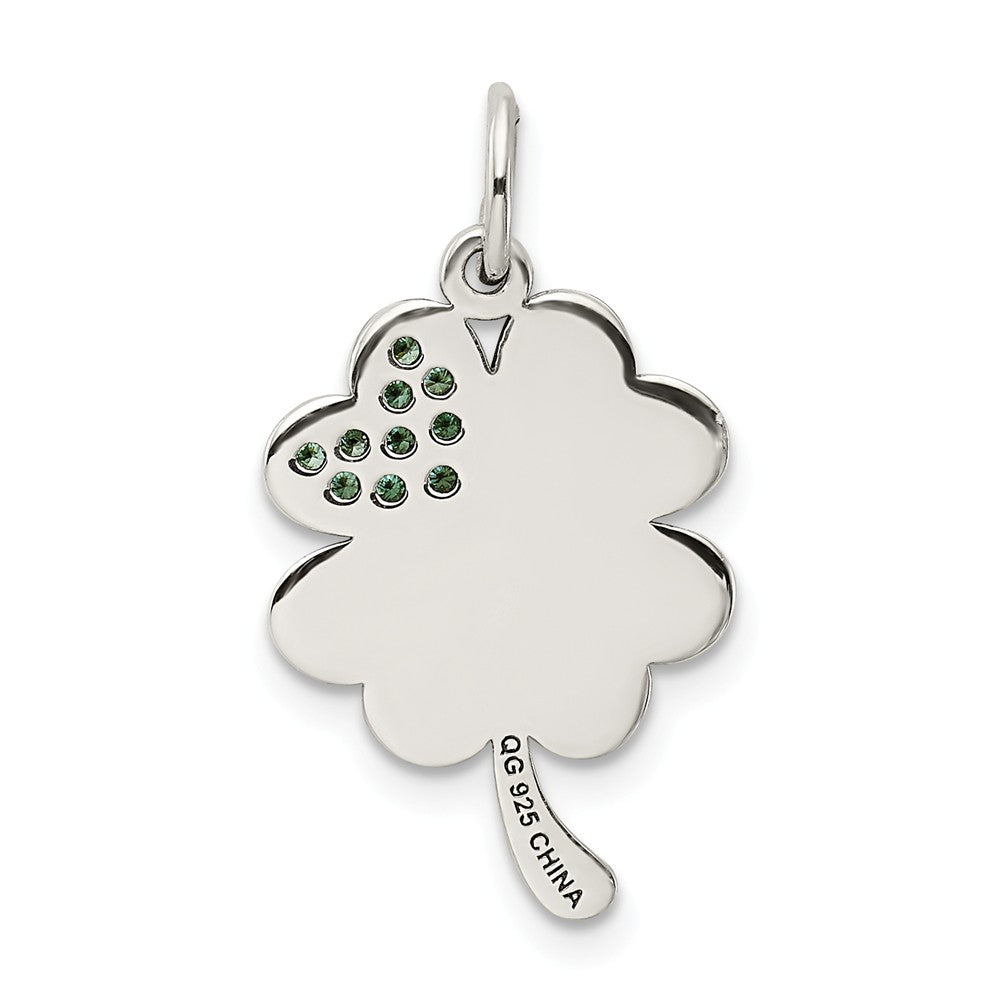 Million Charms 925 Sterling Silver Polish Enamel Hope Luck Swarovski Zirconia Lucky Clover  Pendant