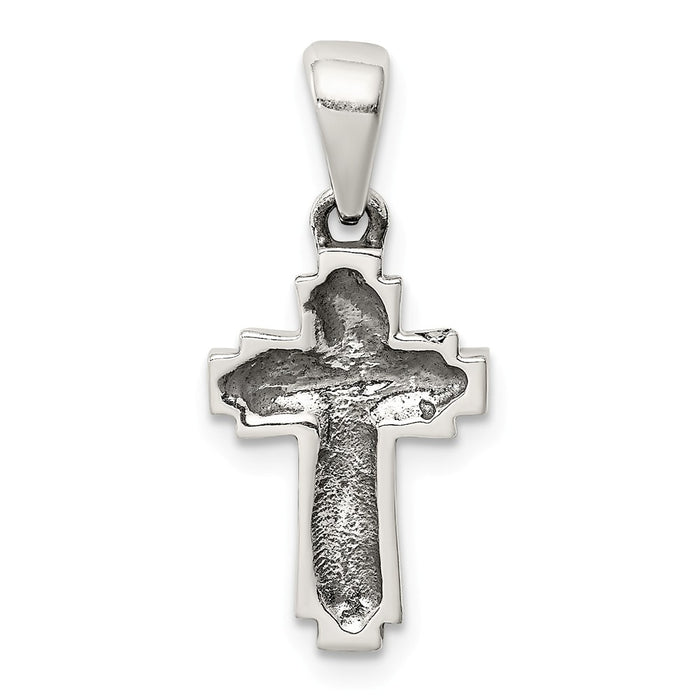 Million Charms 925 Sterling Silver Antiqued Relgious Cross Pendant