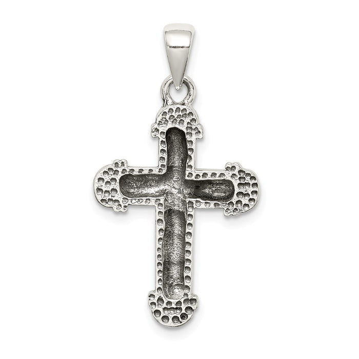 Million Charms 925 Sterling Silver Antiqued Relgious Cross Pendant