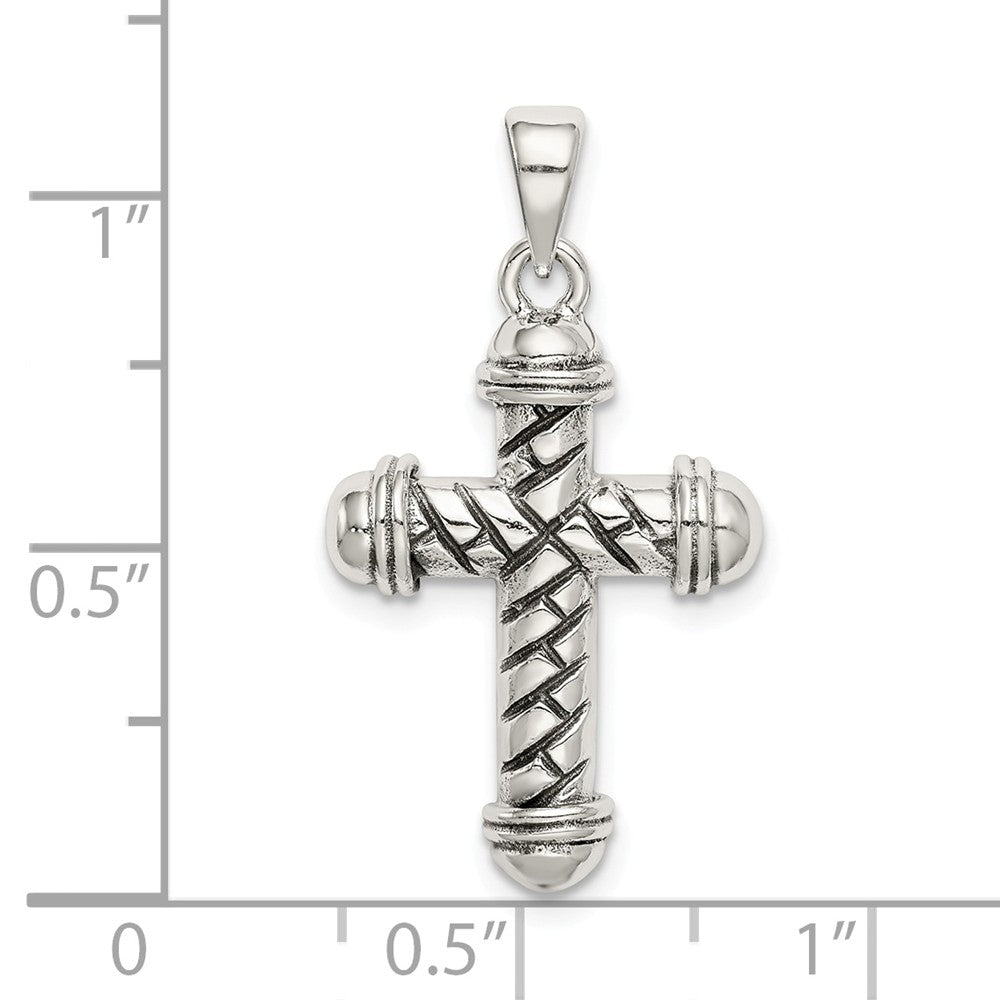 Million Charms 925 Sterling Silver Antiqued Relgious Cross Pendant