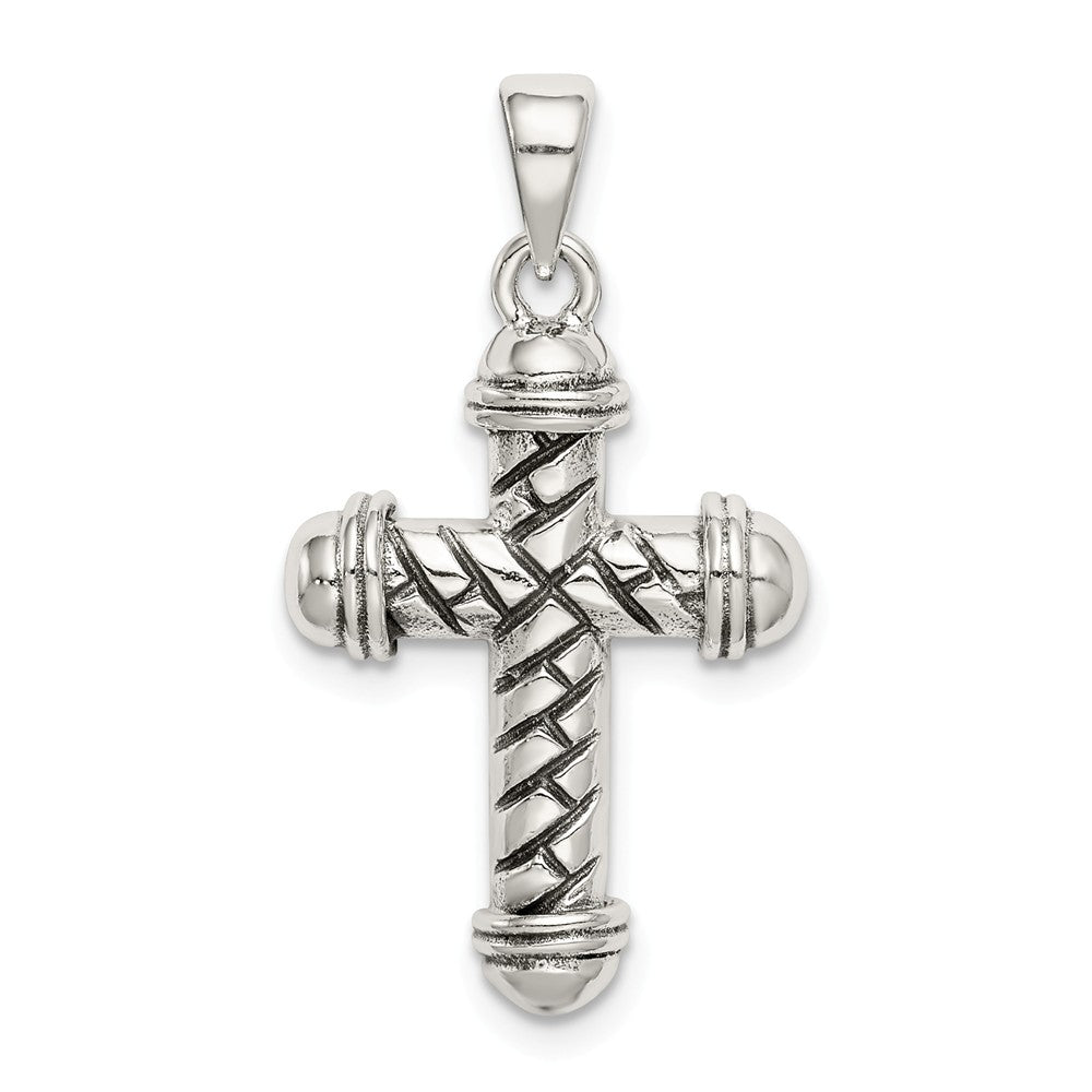 Million Charms 925 Sterling Silver Antiqued Relgious Cross Pendant