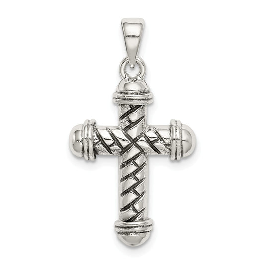 Million Charms 925 Sterling Silver Antiqued Relgious Cross Pendant